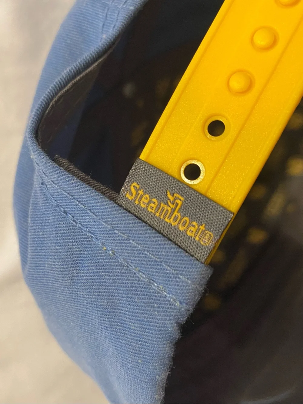 ROVE Steamboat, Colorado Cap Blue with Yellow Mountain Design Patch 100% Cotton